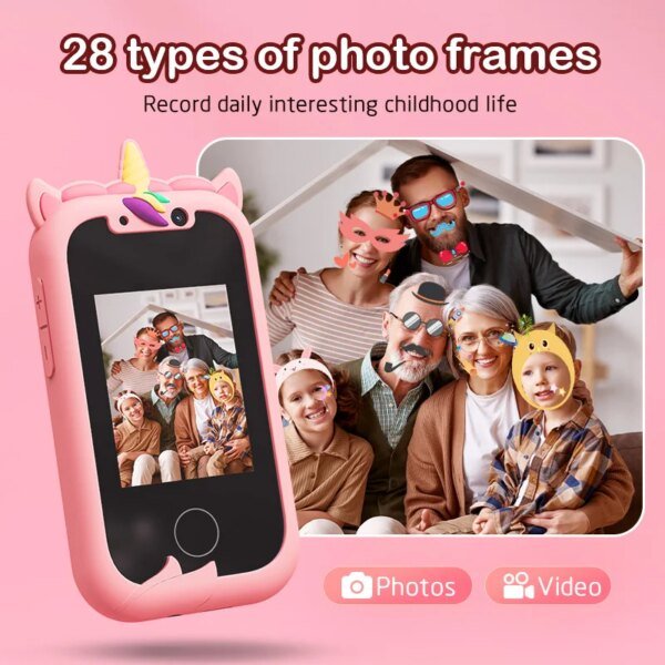 Kids Smart Phone Toys for Girls Unicorns Gifts 2.8 inch Touchscreen Dual Camera Music Player Learn Toys Christmas Birthday Gift - Image 4