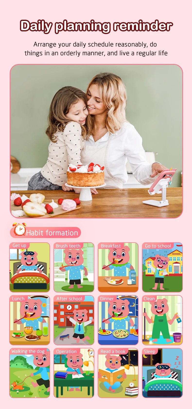 Kids Smart Phone Camera Toys Touchscreen Unicorn Baby Mobile MP3 Player Digital Camera Educational Toys for Girls Boys Age 3-8