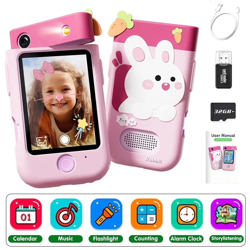 Kid Smart Cartoon unicorn cat camera Phone festival Birthday Kids Toys Touchscreen language Learn kids Cell Phone with camera