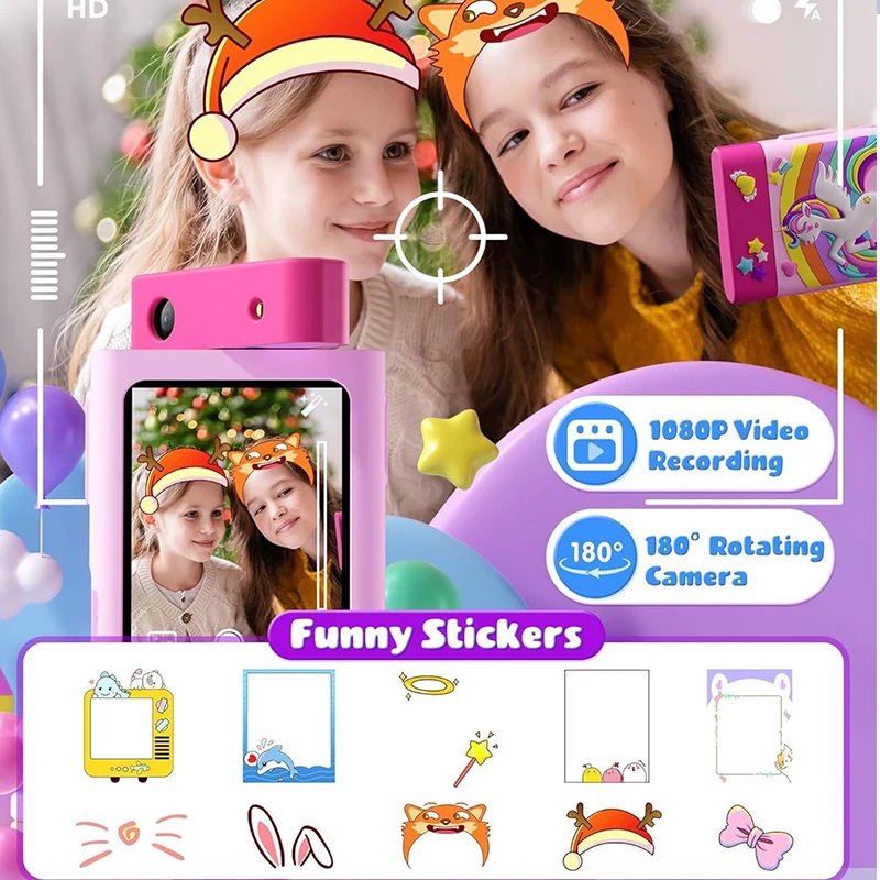 Kid Smart Cartoon unicorn cat camera Phone festival Birthday Kids Toys Touchscreen language Learn kids Cell Phone with camera
