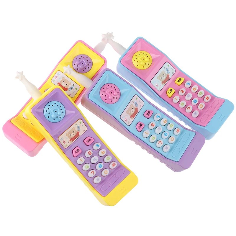 1PCs Plastic Electric Kids Telephone Machine Cell Phone Toy Learning Machine Point Reading Machine Study Electronic Vocal Toys