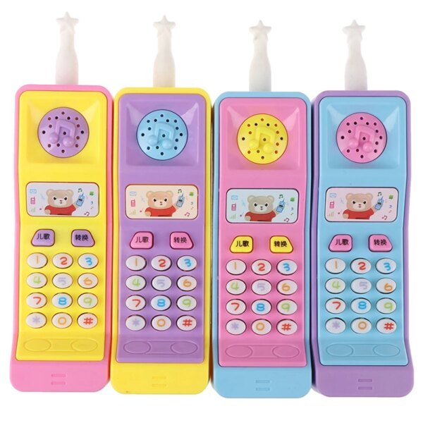 1PCs Plastic Electric Kids Telephone Machine Cell Phone Toy Learning Machine Point Reading Machine Study Electronic Vocal Toys