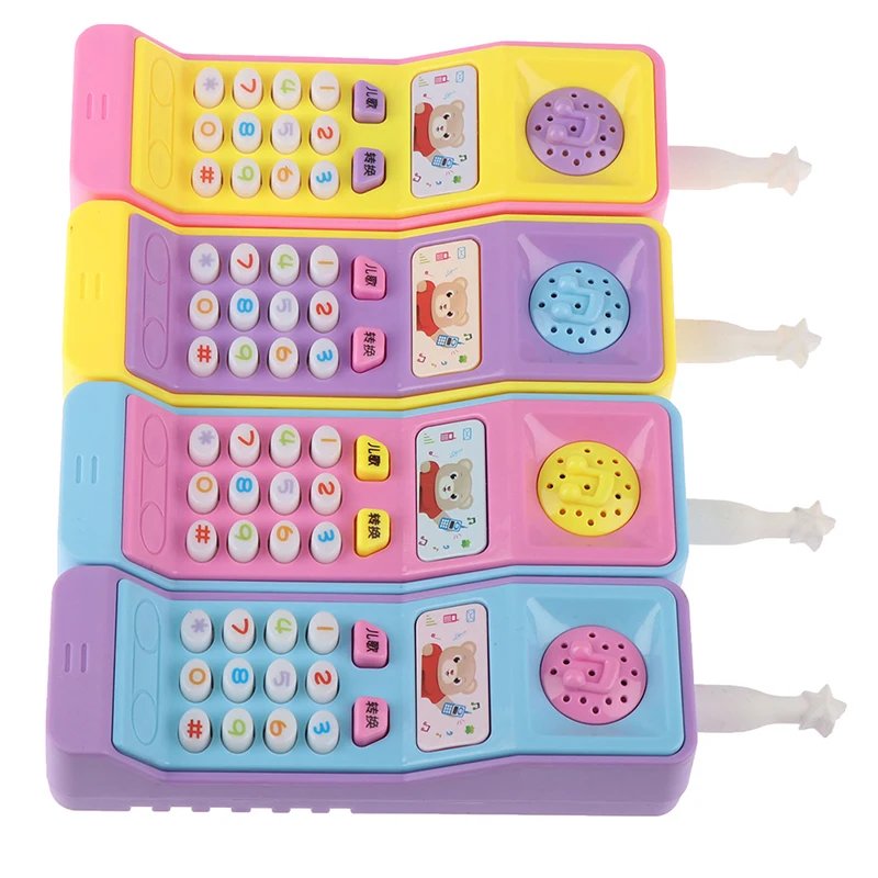1PCs Plastic Electric Kids Telephone Machine Cell Phone Toy Learning Machine Point Reading Machine Study Electronic Vocal Toys