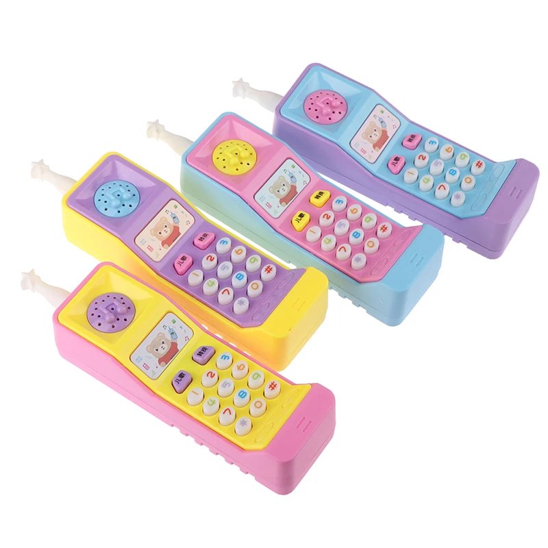 1PCs Plastic Electric Kids Telephone Machine Cell Phone Toy Learning Machine Point Reading Machine Study Electronic Vocal Toys