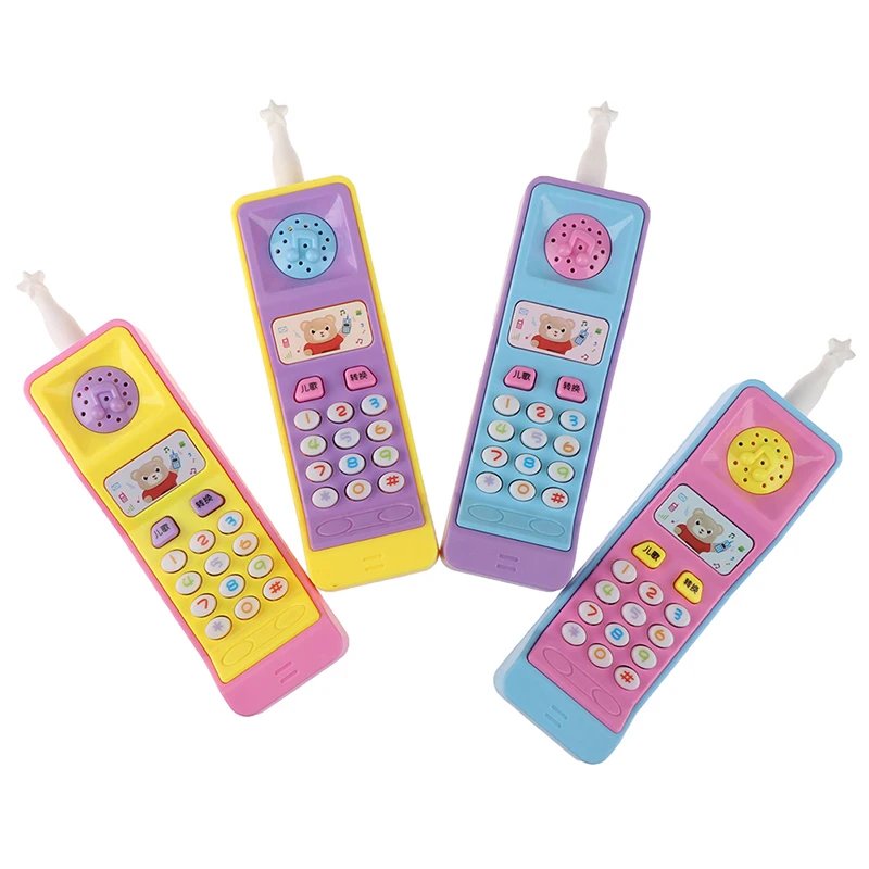 1PCs Plastic Electric Kids Telephone Machine Cell Phone Toy Learning Machine Point Reading Machine Study Electronic Vocal Toys