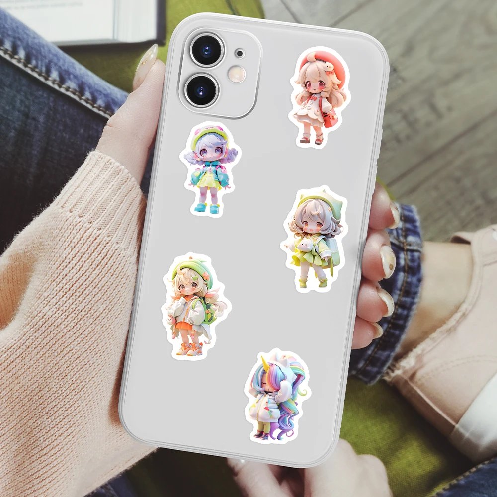 Cute Cartoon Princess Girl Doll Stickers Collections Mermaids Unicorns DIY Kids Toy Waterproof Decal for Phone Loptop Decorative