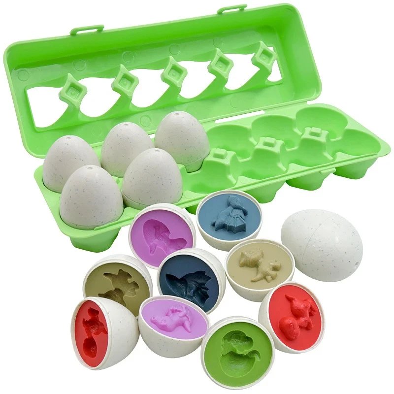 Montessori Educational Toys 2 Years Old Children Toy Eggs Toddler Sensory Puzzle Smart Eggs Colors Shapes Matching Sorter Game