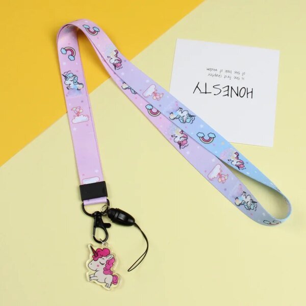 Universal Cartoon Unicorn Broadband Fabric Adjustable Mobile Phone Lanyard for iPhone 11 Xs Lanyard Neck Strap Hang Rope