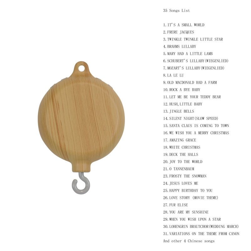 35 Songs Baby Mobile Crib Bed Bell Toy Windup Movement Music Box Machine Rattle Dropshipping
