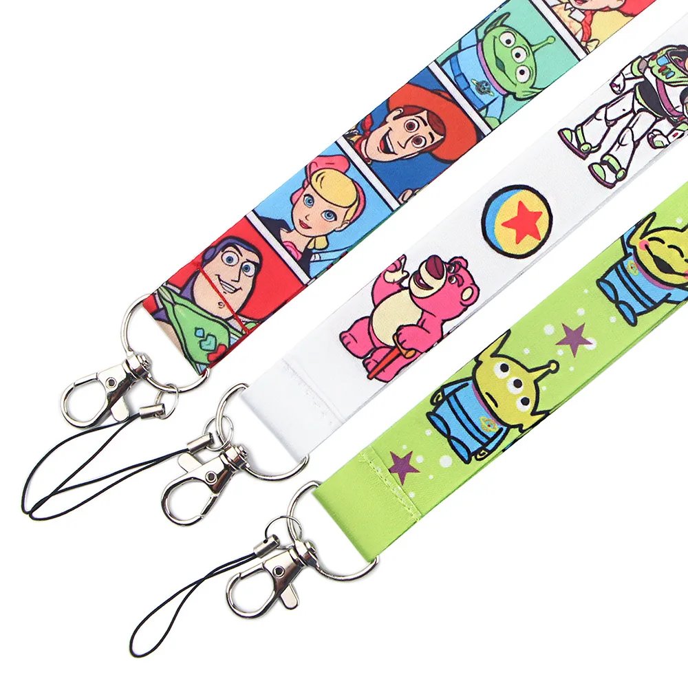 YQ368 Toy Story Green Alien Lanyard Phone Rope for Keys ID Badge Holder Neck Strap Keychain Hang Rope Lariat Kids Gift Accessory