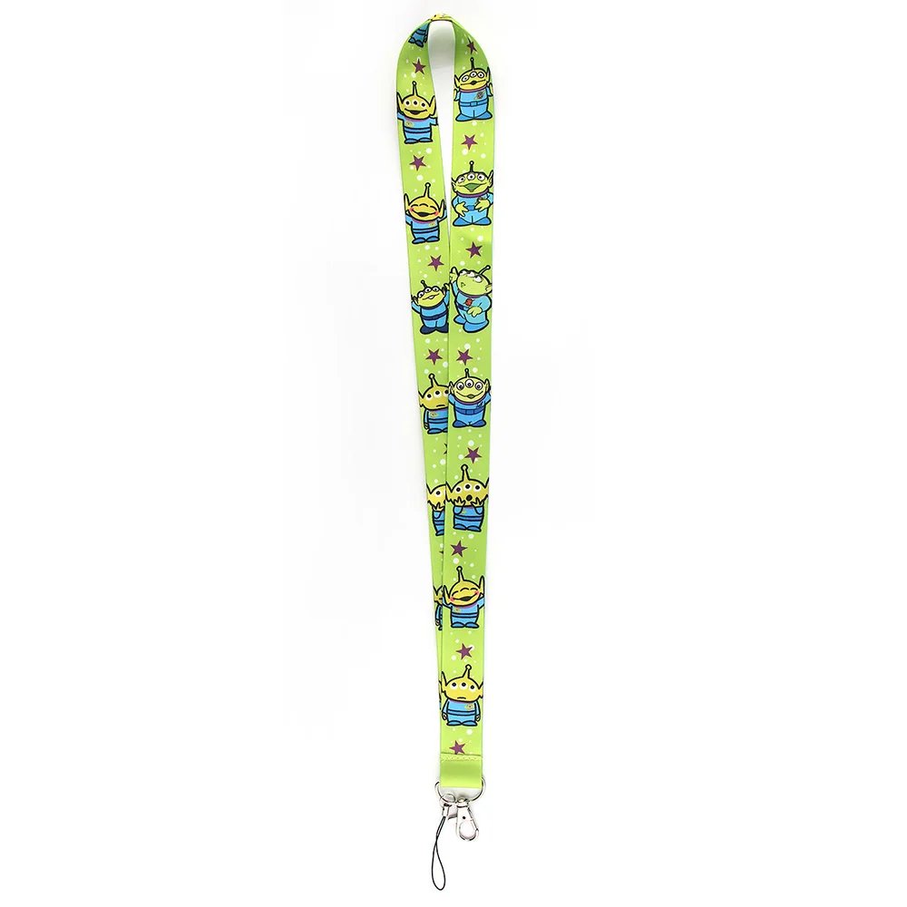 YQ368 Toy Story Green Alien Lanyard Phone Rope for Keys ID Badge Holder Neck Strap Keychain Hang Rope Lariat Kids Gift Accessory