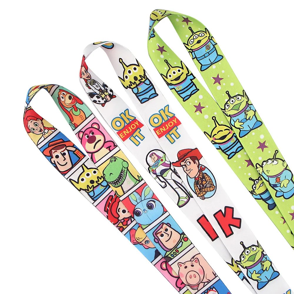 YQ368 Toy Story Green Alien Lanyard Phone Rope for Keys ID Badge Holder Neck Strap Keychain Hang Rope Lariat Kids Gift Accessory