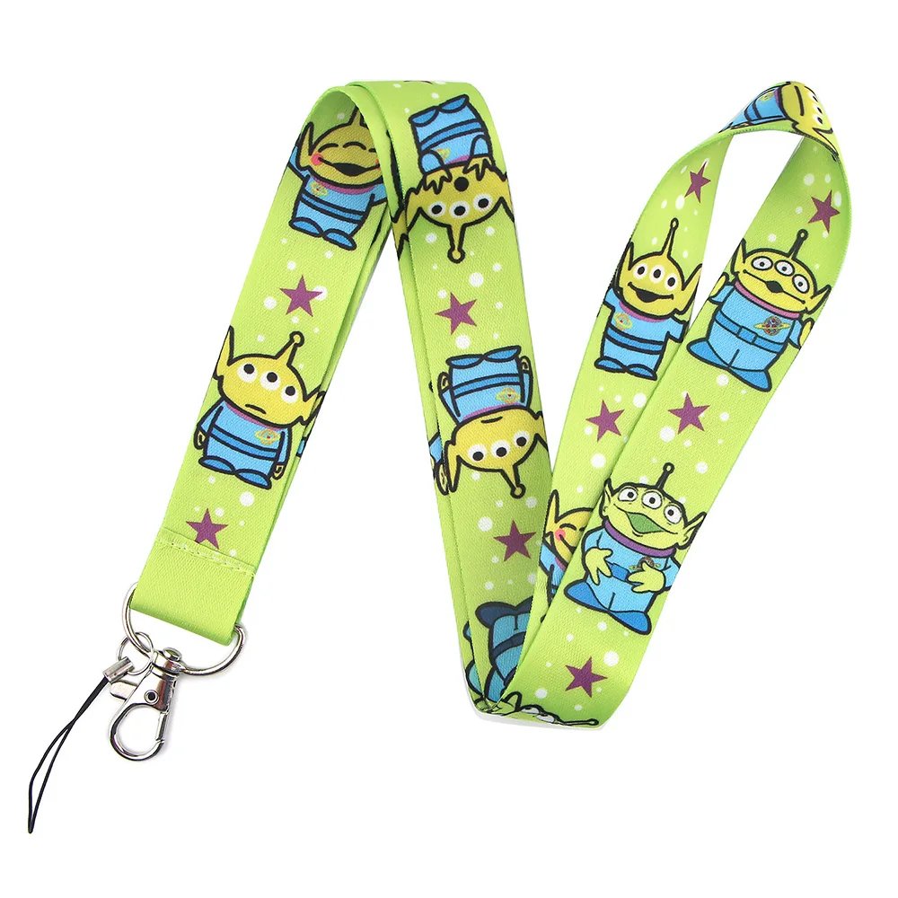 YQ368 Toy Story Green Alien Lanyard Phone Rope for Keys ID Badge Holder Neck Strap Keychain Hang Rope Lariat Kids Gift Accessory