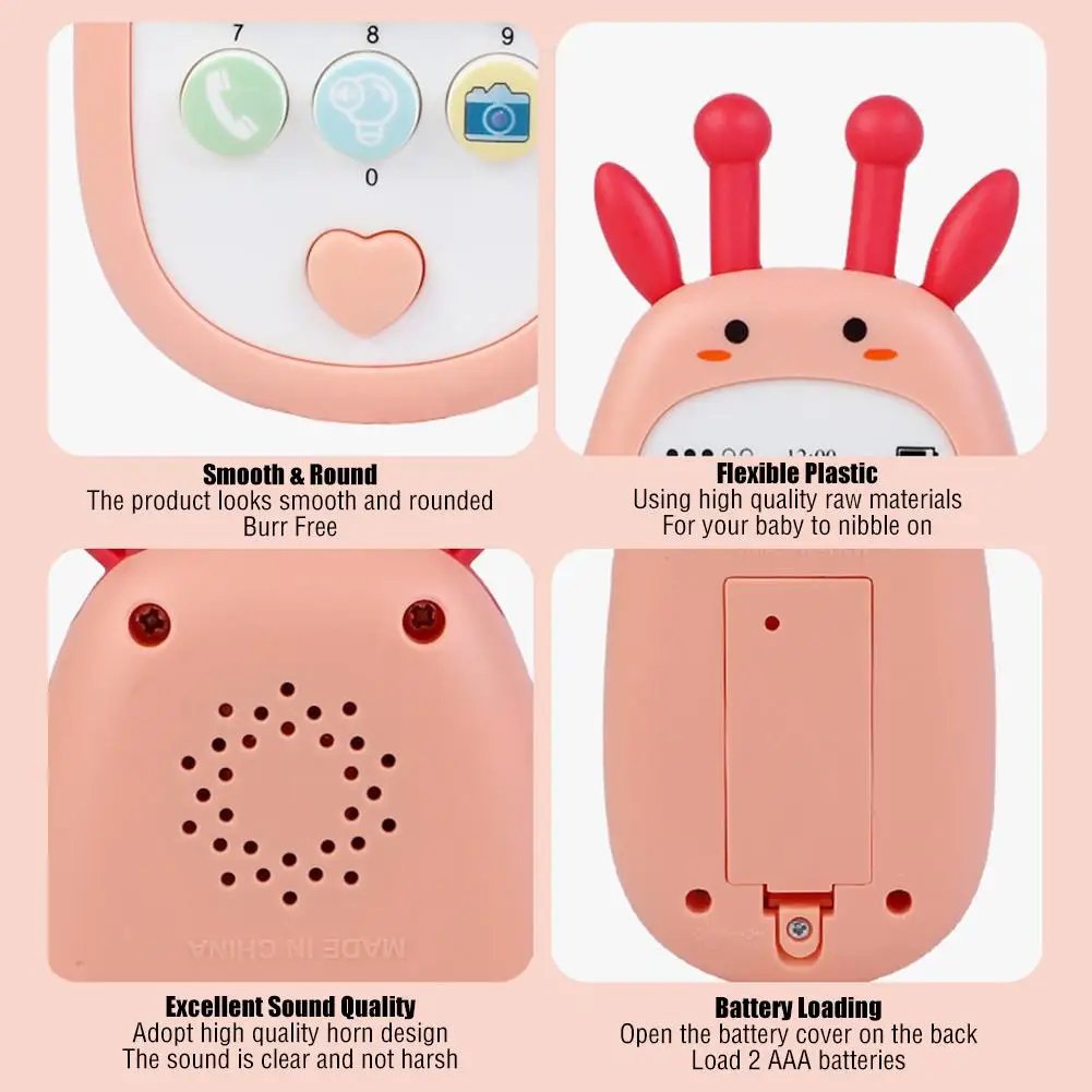 Baby Phone Toys Bilingual Telephone Teether Music Voice Toy Early Educational Learning Machine Electronic Children Gift Baby Toy