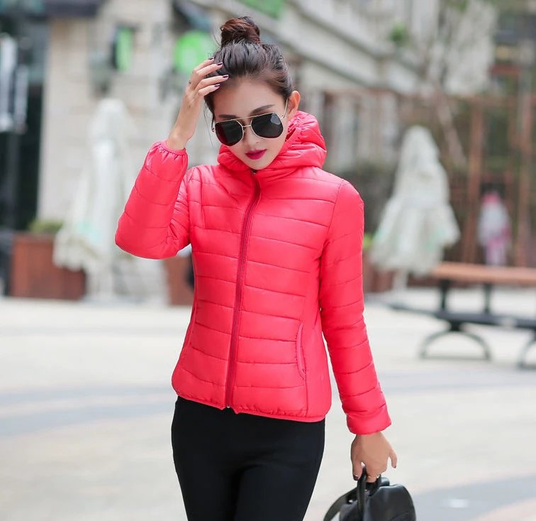 Down Jacket for Women Trend Korean Style Ultra Light Hit Hooded Coat Coats Lightweight Padded Puffer Jackets Female Winter 2024