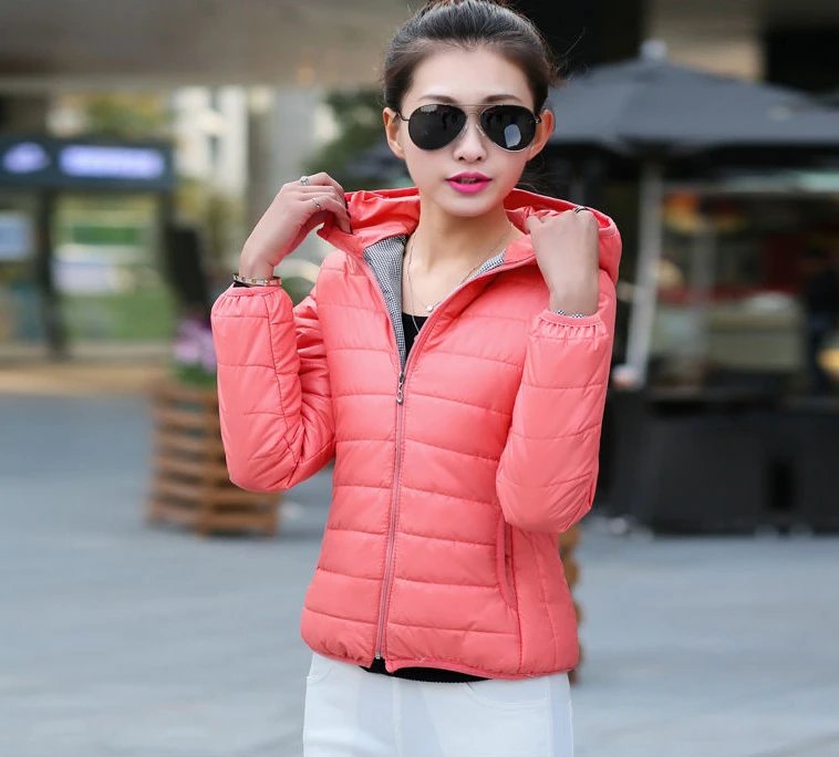 Down Jacket for Women Trend Korean Style Ultra Light Hit Hooded Coat Coats Lightweight Padded Puffer Jackets Female Winter 2024