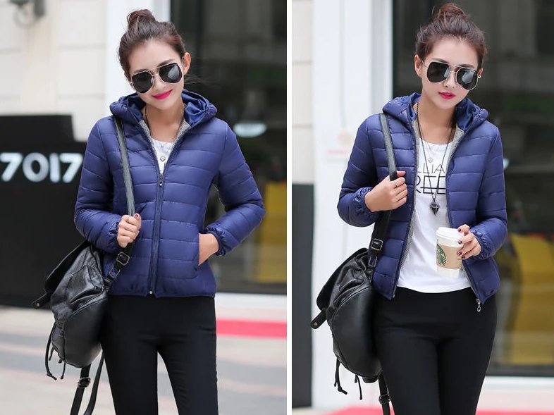 Down Jacket for Women Trend Korean Style Ultra Light Hit Hooded Coat Coats Lightweight Padded Puffer Jackets Female Winter 2024
