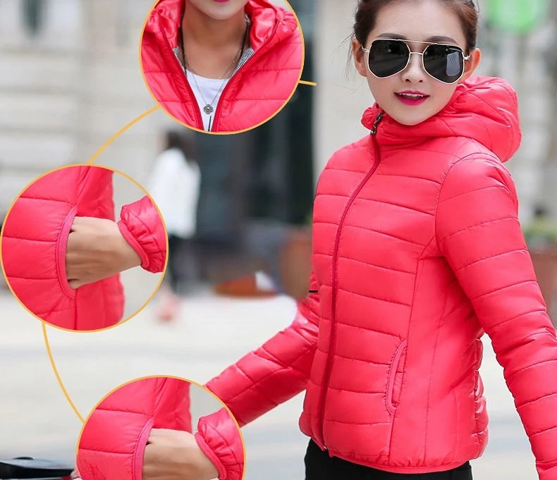Down Jacket for Women Trend Korean Style Ultra Light Hit Hooded Coat Coats Lightweight Padded Puffer Jackets Female Winter 2024