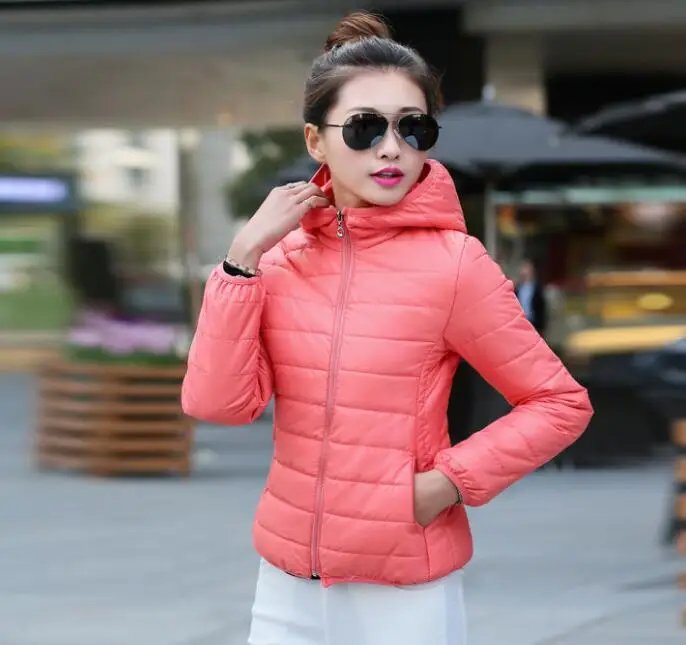 Down Jacket for Women Trend Korean Style Ultra Light Hit Hooded Coat Coats Lightweight Padded Puffer Jackets Female Winter 2024