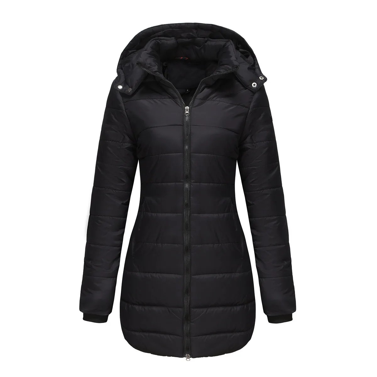Coats Thick Parka Cotton 2025 Winter Black Jackets Women Long Parkas Hooded Warm Winter Coats Women Maxi Y2k Black Overcoats