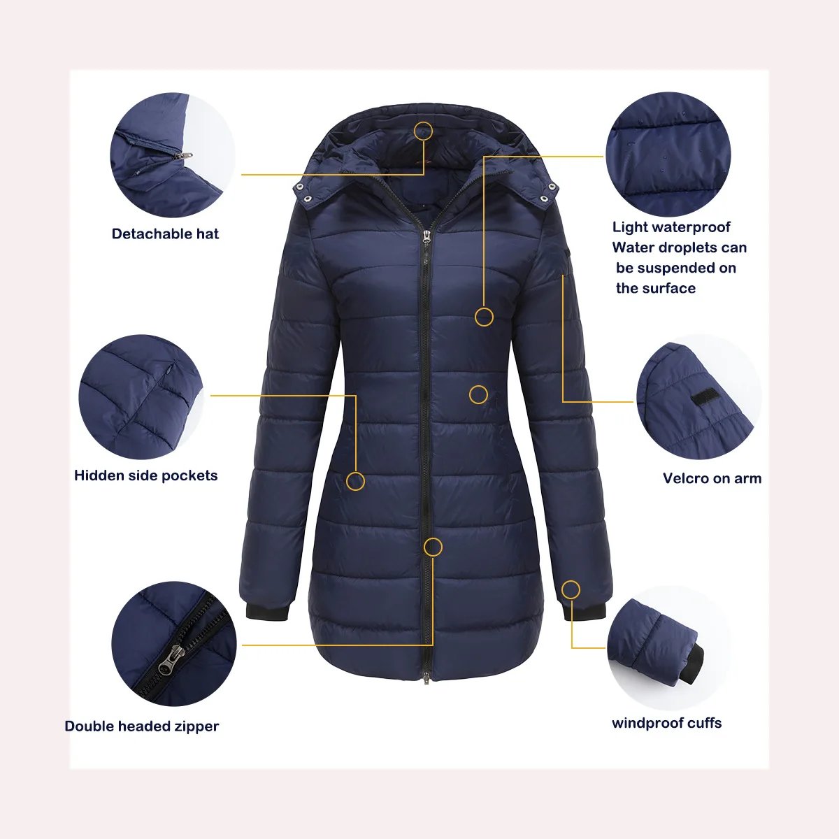 Coats Thick Parka Cotton 2025 Winter Black Jackets Women Long Parkas Hooded Warm Winter Coats Women Maxi Y2k Black Overcoats