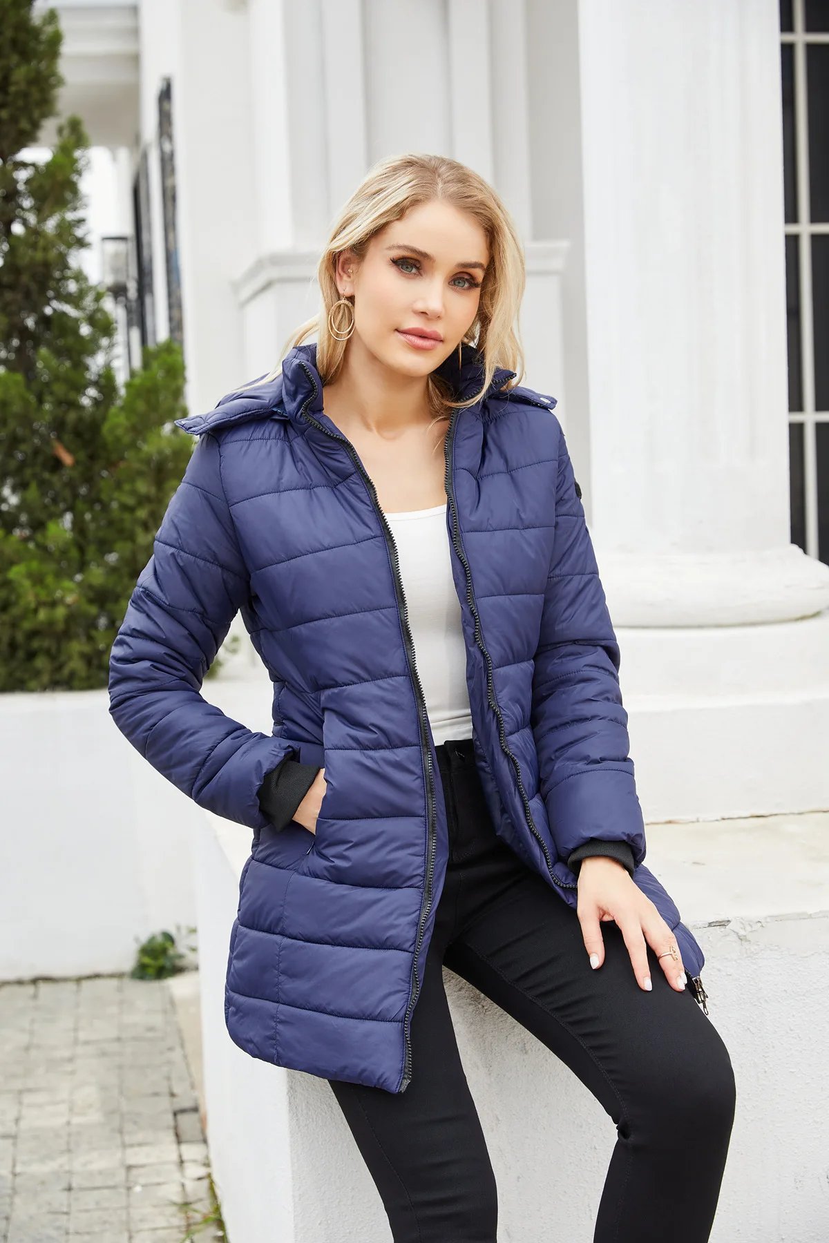Coats Thick Parka Cotton 2025 Winter Black Jackets Women Long Parkas Hooded Warm Winter Coats Women Maxi Y2k Black Overcoats