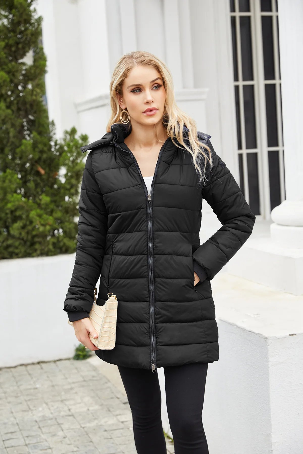 Coats Thick Parka Cotton 2025 Winter Black Jackets Women Long Parkas Hooded Warm Winter Coats Women Maxi Y2k Black Overcoats