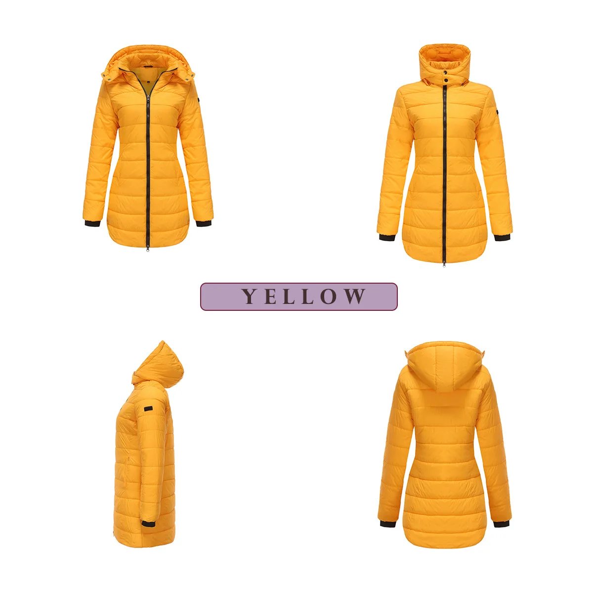 Coats Thick Parka Cotton 2025 Winter Black Jackets Women Long Parkas Hooded Warm Winter Coats Women Maxi Y2k Black Overcoats