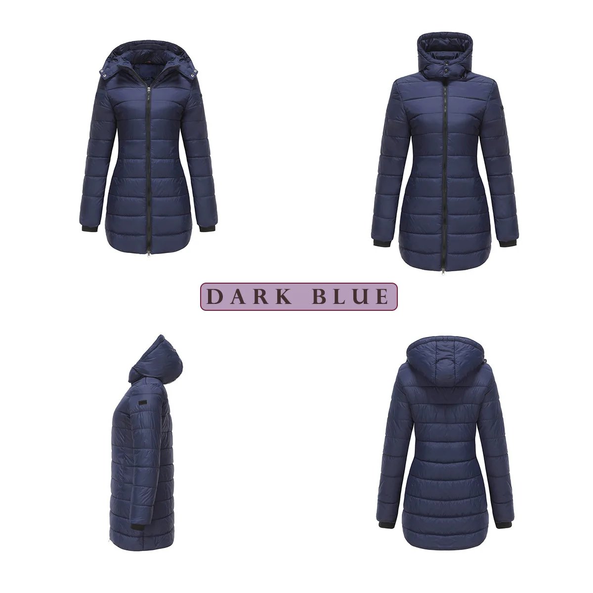 Coats Thick Parka Cotton 2025 Winter Black Jackets Women Long Parkas Hooded Warm Winter Coats Women Maxi Y2k Black Overcoats