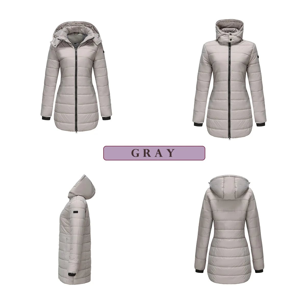 Coats Thick Parka Cotton 2025 Winter Black Jackets Women Long Parkas Hooded Warm Winter Coats Women Maxi Y2k Black Overcoats