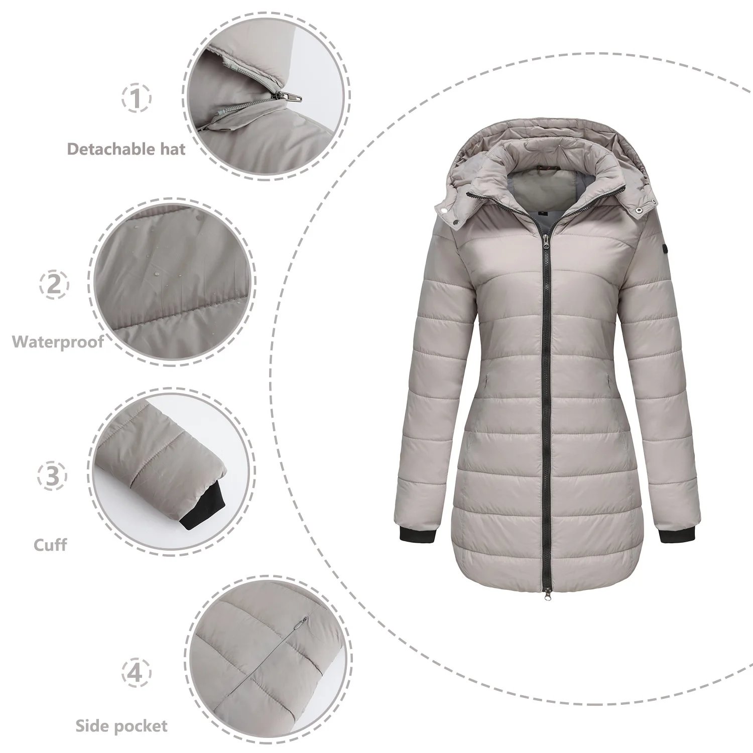 Coats Thick Parka Cotton 2025 Winter Black Jackets Women Long Parkas Hooded Warm Winter Coats Women Maxi Y2k Black Overcoats