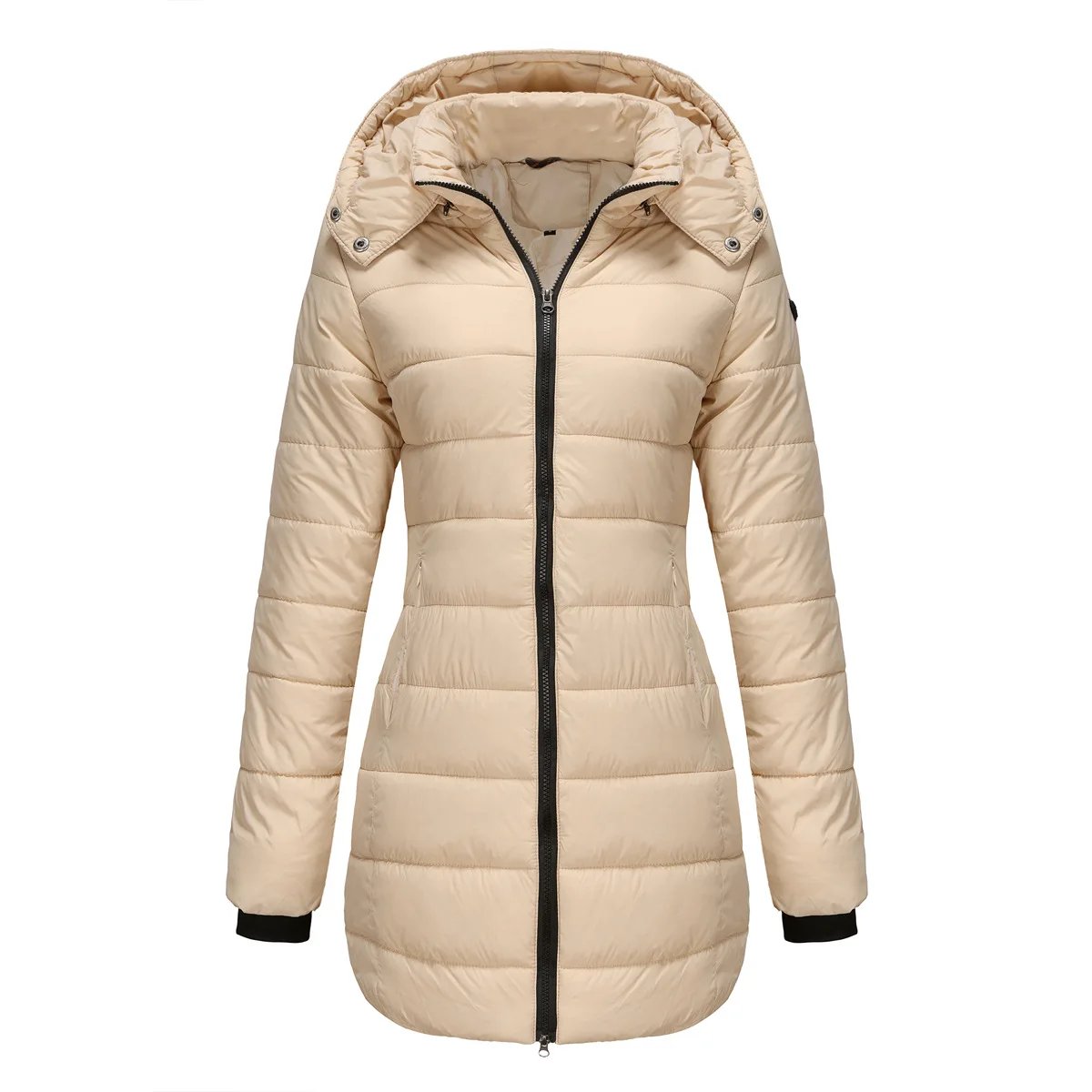 Coats Thick Parka Cotton 2025 Winter Black Jackets Women Long Parkas Hooded Warm Winter Coats Women Maxi Y2k Black Overcoats
