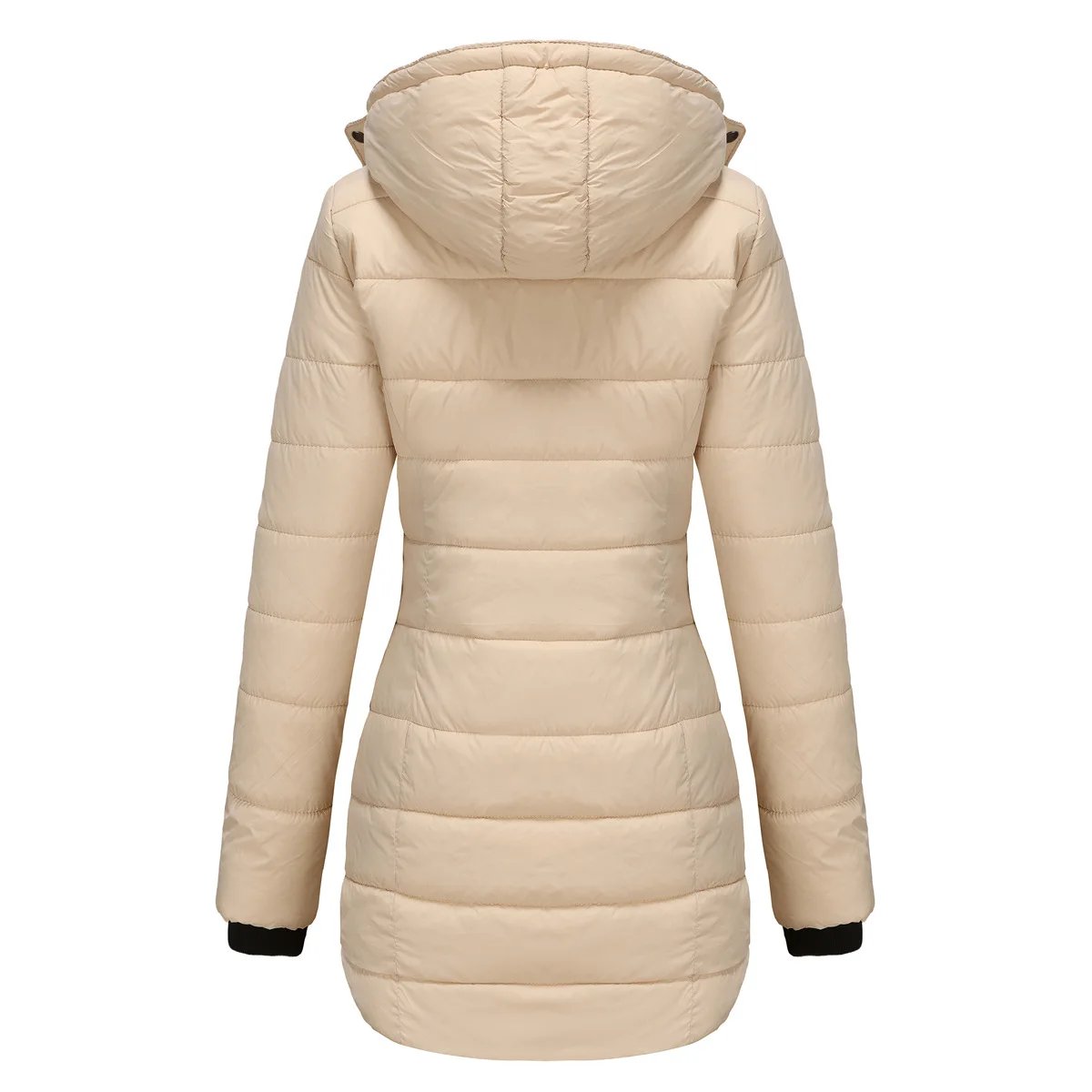 Coats Thick Parka Cotton 2025 Winter Black Jackets Women Long Parkas Hooded Warm Winter Coats Women Maxi Y2k Black Overcoats