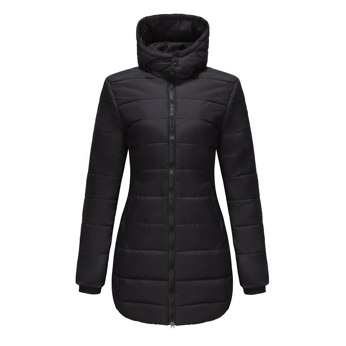 Coats Thick Parka Cotton 2025 Winter Black Jackets Women Long Parkas Hooded Warm Winter Coats Women Maxi Y2k Black Overcoats