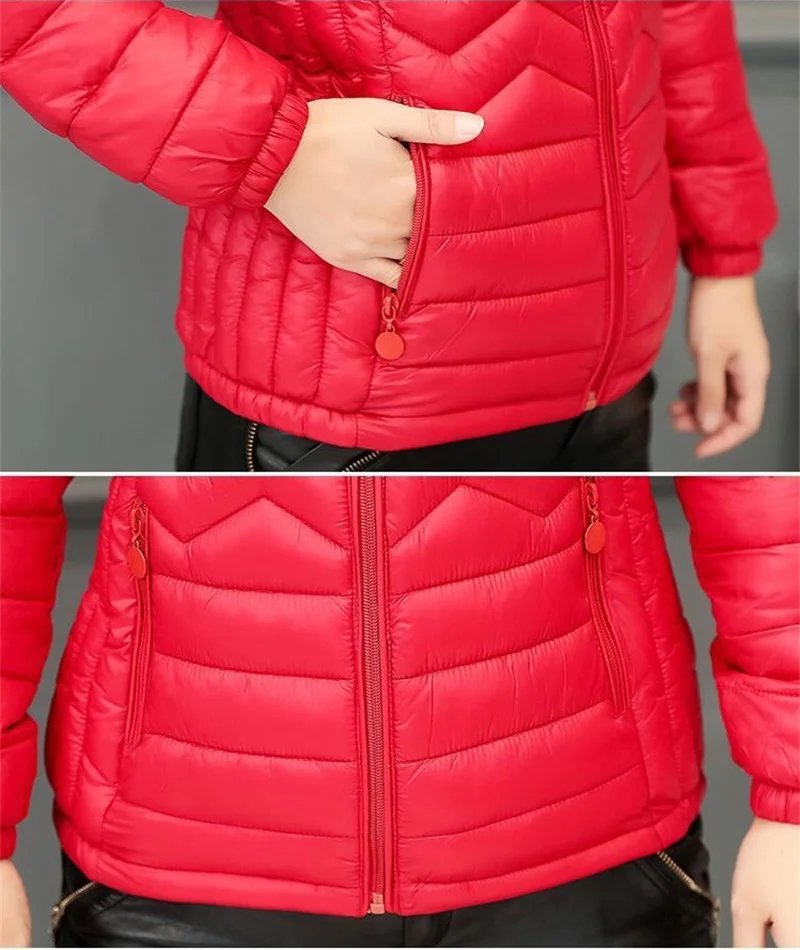 Women Parkas Winter Jacket Down Cotton Jacket Warm Korean Casual Lightweight Solid Color Parka 2023 New Female Snow Coat Outwear