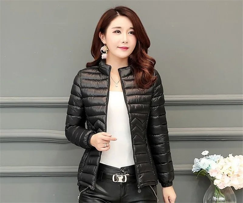 Women Parkas Winter Jacket Down Cotton Jacket Warm Korean Casual Lightweight Solid Color Parka 2023 New Female Snow Coat Outwear