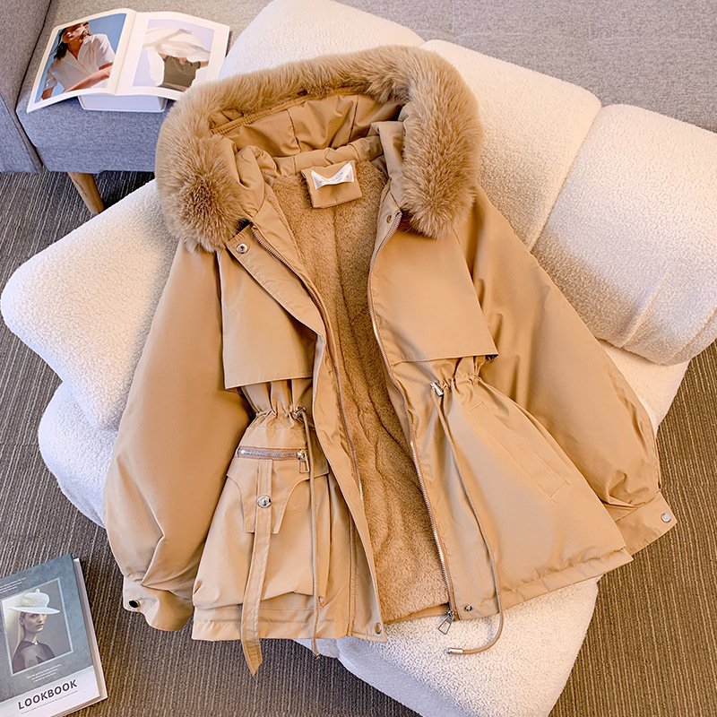 New Women's Cotton-Padded Plush Warm Coat 2024 Autumn Winter Parkas Coat Women's Long Sleeve Zipper Hooded Drawstring Parkas New Women's Cotton-Padded Plush Warm Coat 2024 Autumn Winter Parkas Coat Women's Long Sleeve Zipper Hooded Drawstring Parkas