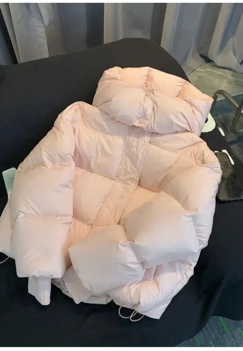 Hooded Cotton Jacket Women 2024 New Thickened Warm Long Sleeved Outwear Winter Korean Loose Solid Color Versatile Short Coat