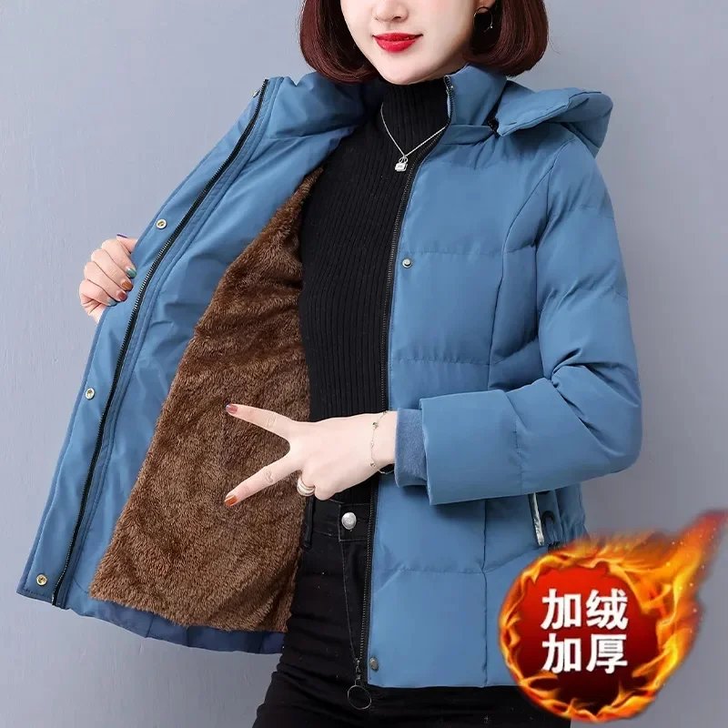 Plus Velvet Padded Cotton-Padded Jacket Women's Autumn And Winter 2023 New Overcoat Korean Fashion Casual Warm Women's Coat Top Plus Velvet Padded Cotton-Padded Jacket Women's Autumn And Winter 2023 New Overcoat Korean Fashion Casual Warm Women's Coat Top