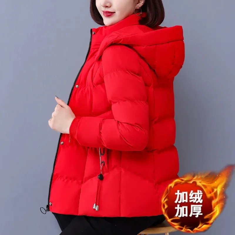 Plus Velvet Padded Cotton-Padded Jacket Women's Autumn And Winter 2023 New Overcoat Korean Fashion Casual Warm Women's Coat Top Plus Velvet Padded Cotton-Padded Jacket Women's Autumn And Winter 2023 New Overcoat Korean Fashion Casual Warm Women's Coat Top