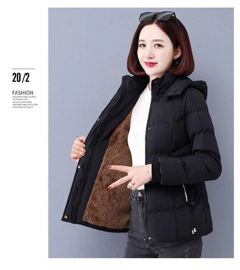 Plus Velvet Padded Cotton-Padded Jacket Women's Autumn And Winter 2023 New Overcoat Korean Fashion Casual Warm Women's Coat Top Plus Velvet Padded Cotton-Padded Jacket Women's Autumn And Winter 2023 New Overcoat Korean Fashion Casual Warm Women's Coat Top