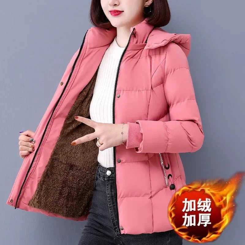 Plus Velvet Padded Cotton-Padded Jacket Women's Autumn And Winter 2023 New Overcoat Korean Fashion Casual Warm Women's Coat Top Plus Velvet Padded Cotton-Padded Jacket Women's Autumn And Winter 2023 New Overcoat Korean Fashion Casual Warm Women's Coat Top
