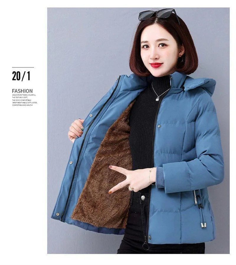 Plus Velvet Padded Cotton-Padded Jacket Women's Autumn And Winter 2023 New Overcoat Korean Fashion Casual Warm Women's Coat Top Plus Velvet Padded Cotton-Padded Jacket Women's Autumn And Winter 2023 New Overcoat Korean Fashion Casual Warm Women's Coat Top