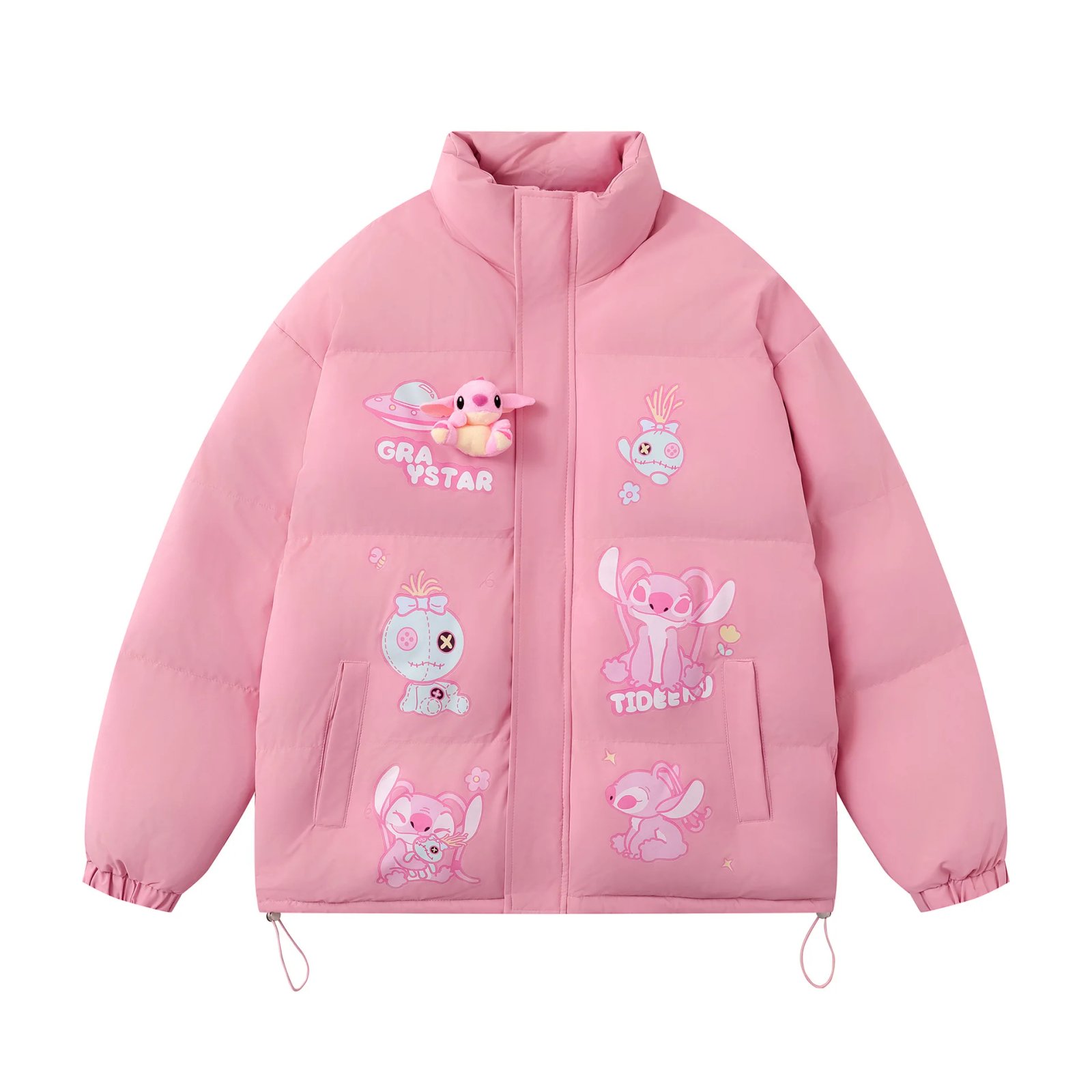 Disney Stitch Cute Print Down Cotton Jacket Winter New Korean Version Loose Cotton Coat Trend Casual Warm Versatile Zipper Coat Disney Stitch Cute Print Down Cotton Jacket Winter New Korean Version Loose Cotton Coat Trend Casual Warm Versatile Zipper Coat
