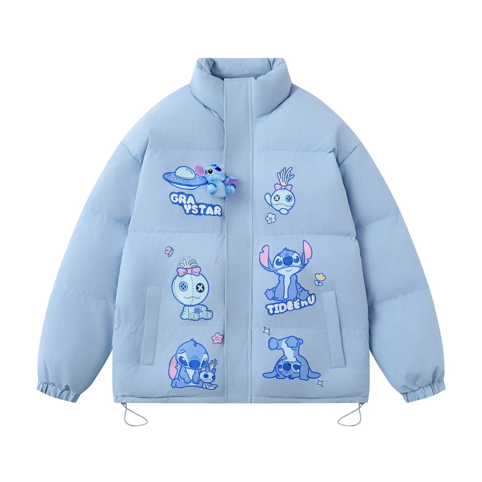 Disney Stitch Cute Print Down Cotton Jacket Winter New Korean Version Loose Cotton Coat Trend Casual Warm Versatile Zipper Coat Disney Stitch Cute Print Down Cotton Jacket Winter New Korean Version Loose Cotton Coat Trend Casual Warm Versatile Zipper Coat
