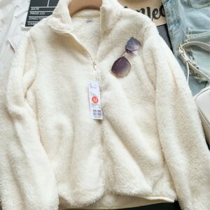 Autumn Winter Unisex Warm Fleece Jacket Outwear Ladies Zipper Lamb Fleece Coat Double Sided Velvet Stand Collar Coats New Simple