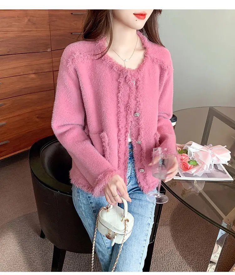 Exquisite Breasted Tassel Coat for Women's Light Luxury High-end Cardigan Top Lace