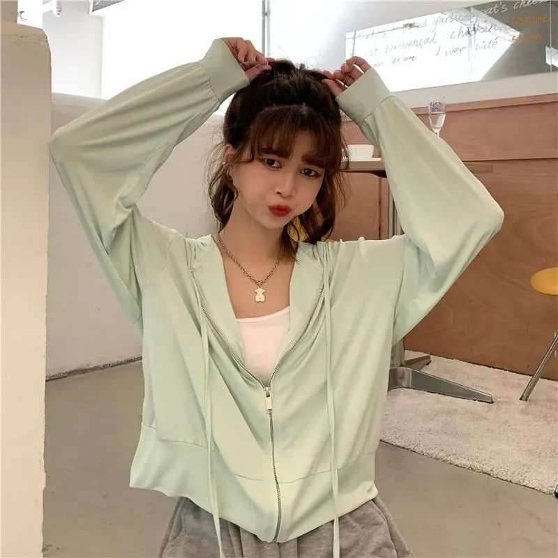 Summer UV Hooded Thin Breathable Short Jacket for Women's New Korean Style Loose Student Sun Protection Jacket Trendy