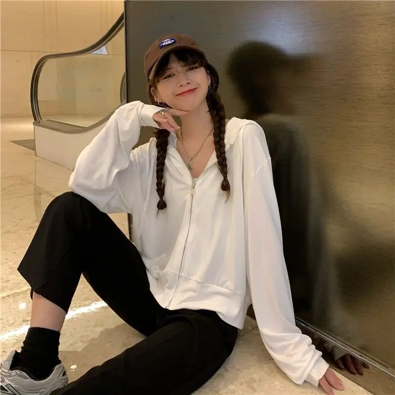Summer UV Hooded Thin Breathable Short Jacket for Women's New Korean Style Loose Student Sun Protection Jacket Trendy