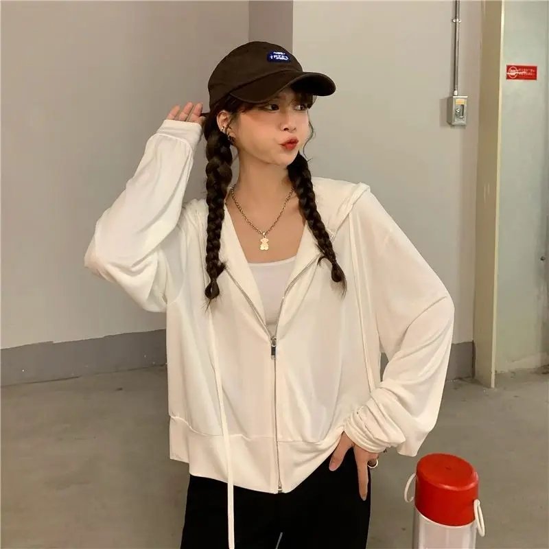 Summer UV Hooded Thin Breathable Short Jacket for Women's New Korean Style Loose Student Sun Protection Jacket Trendy